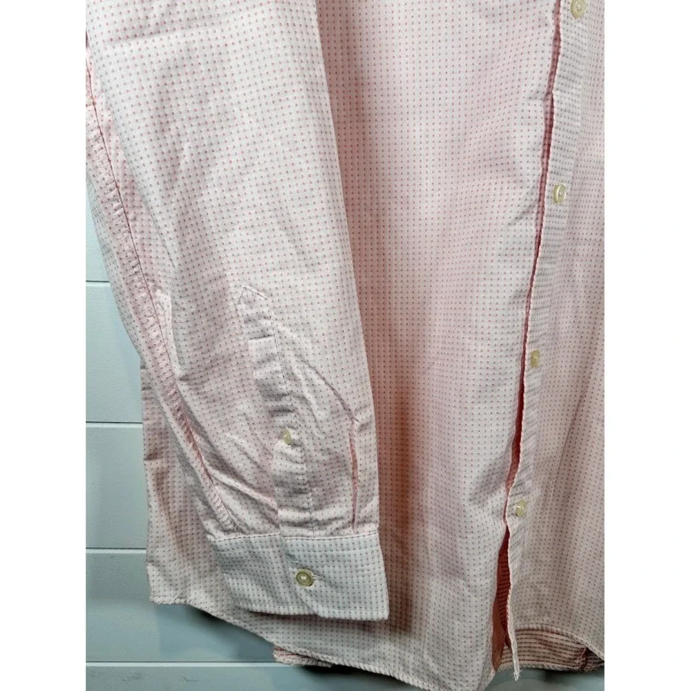 Banana Republic XXL Orange Micro Gingham Button Down Shirt Non Iron Tailored Fit